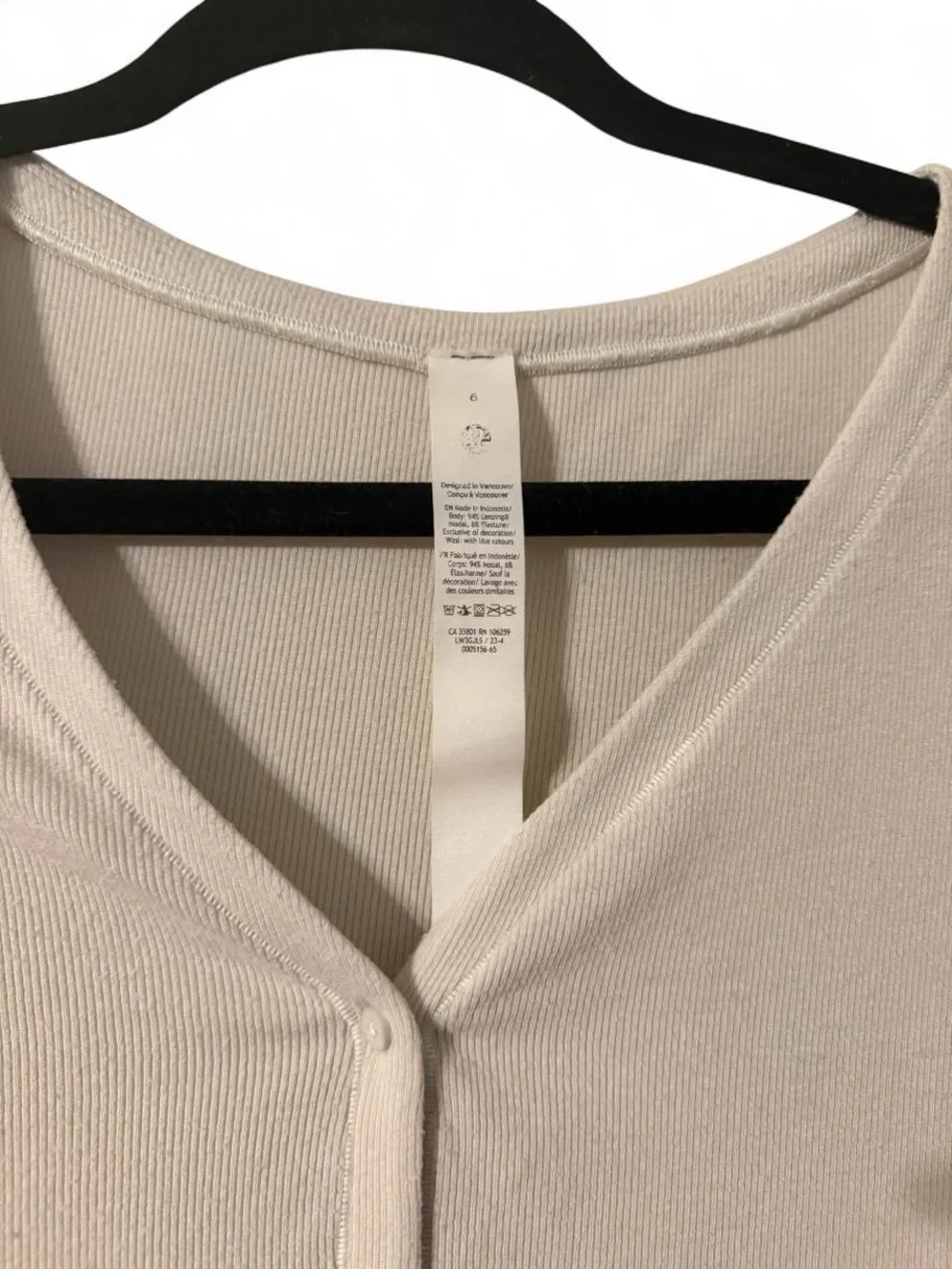 Lululemon cream long sleeve tie-detail cropped cardigan